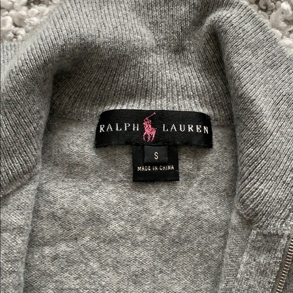 RL Pink Pony cashmere turtleneck cardigan